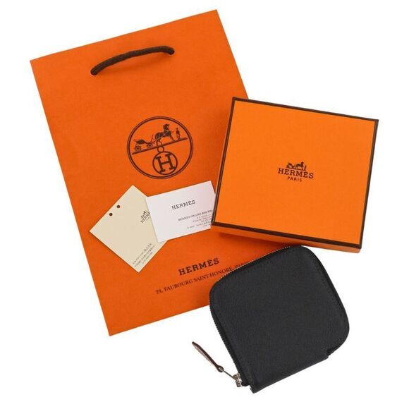 Unused Hermes Azap Mini Silk-in Vaux Epson Coin Case W Engraved 2024 Manufacture - Picture 10 of 10